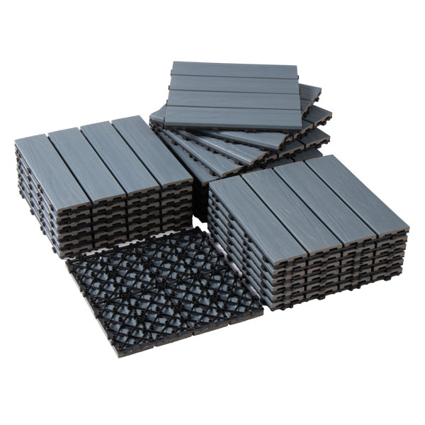 Famobay 12" X 12" Composite Interlocking Deck Tiles & Reviews Wayfair